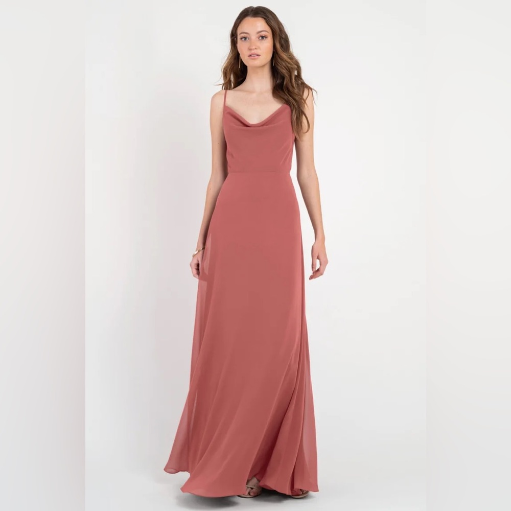 Jenny Yoo Colby dress in Dusty Rose worn 1x
